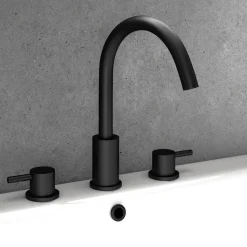 Harbour Clarity Matt Black 3 Hole Basin Mixer Tap
