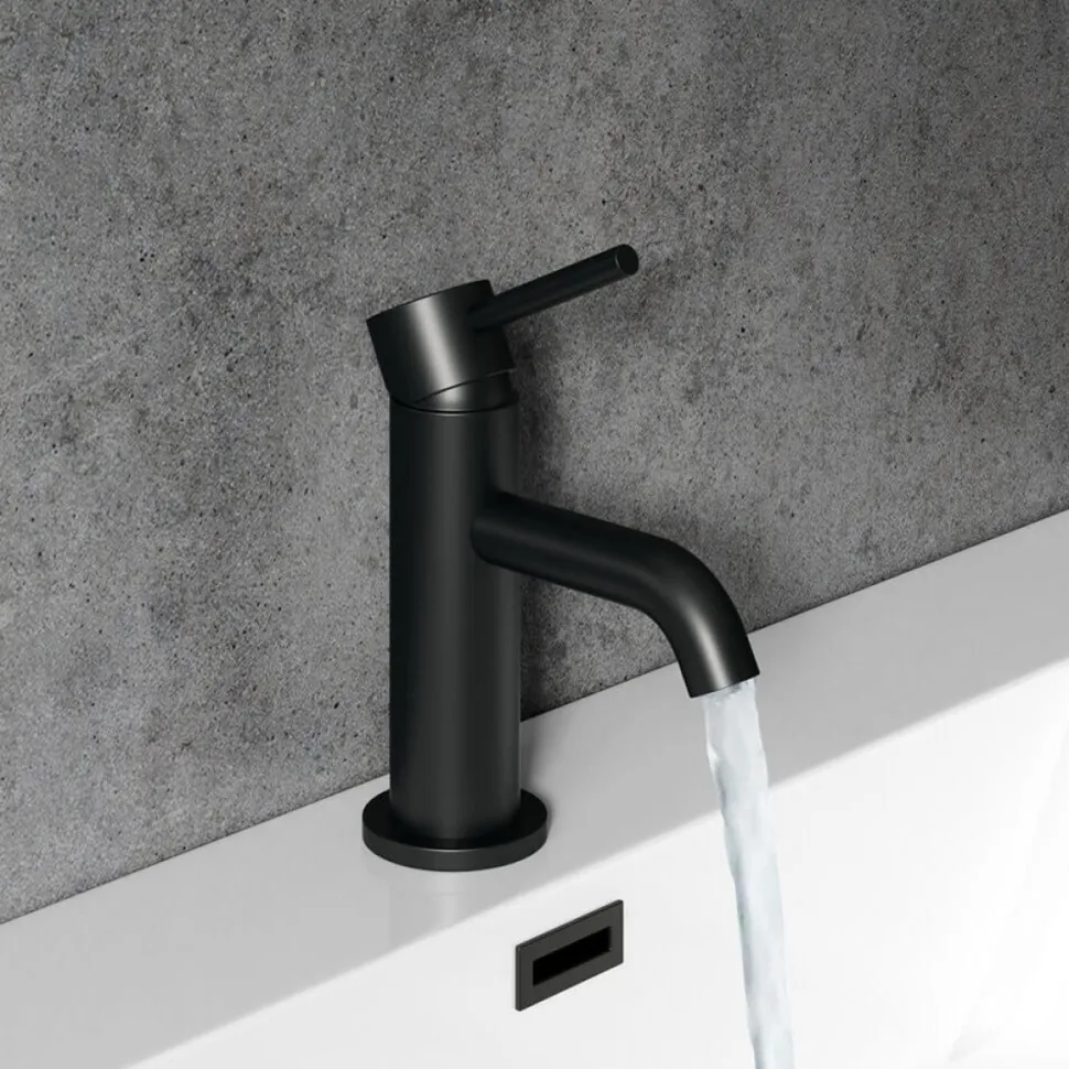 Harbour Clarity Matt Black Mini Basin Mixer Tap & Waste