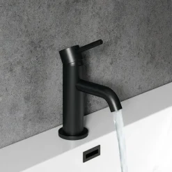 Harbour Clarity Matt Black Mini Basin Mixer Tap & Waste