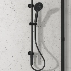 Harbour Clarity Matt Black Slide Rail Kit with 3 Mode Handset & Integrated Elbow