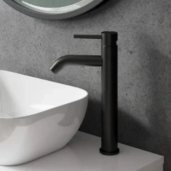 Harbour Clarity Matt Black Tall Basin Mixer Tap