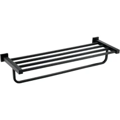 Harbour Clarity Matt Black Towel Shelf