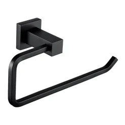 Harbour Clarity Matt Black Towel Ring