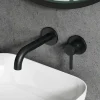 Harbour Clarity Matt Black Wall Mounted Basin Tap with Easy Plumb Installation Kit