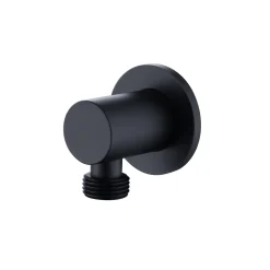 Harbour Clarity Matt Black Wall Outlet - Round