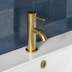 Harbour Clarity Mini Mono Basin Mixer Tap & Waste - Brushed Brass