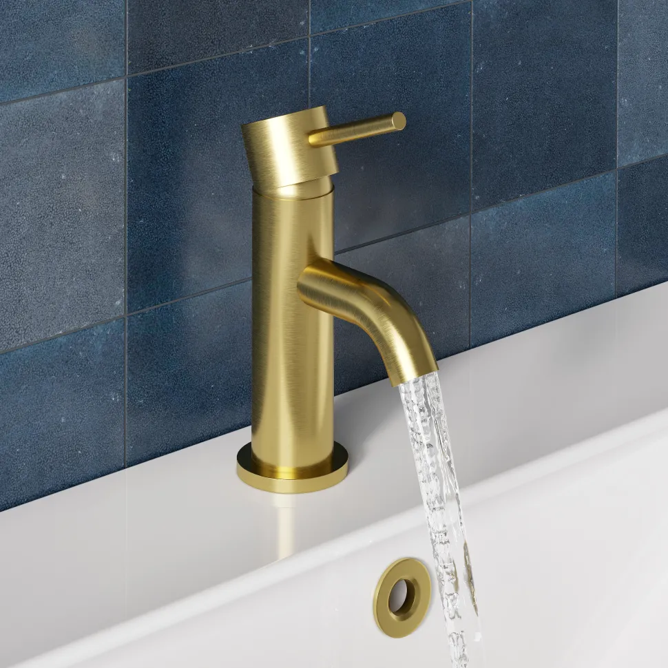 Harbour Clarity Mini Mono Basin Mixer Tap & Waste - Brushed Brass