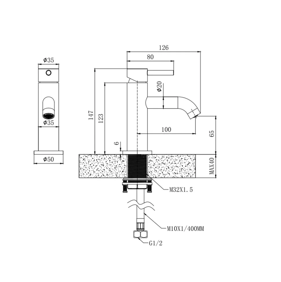 Harbour Clarity Mini Mono Basin Mixer Tap & Waste