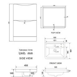 Harbour Clarity 500mm Floorstanding Vanity Unit & Basin