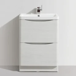 Harbour Clarity 600mm Floorstanding White Ash Vanity Unit & Basin