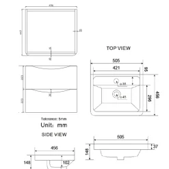 Harbour Clarity 500mm Wall Mounted Vanity Unit & Basin