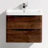 Harbour Clarity 600mm Wall Mounted Chestnut Vanity Unit & Basin