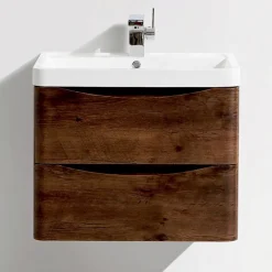Harbour Clarity 600mm Wall Mounted Chestnut Vanity Unit & Basin
