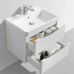 Harbour Clarity 600mm Wall Mounted White Ash Vanity Unit & Basin