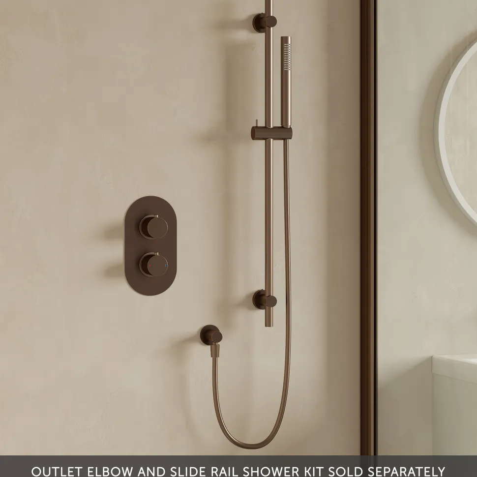 Harbour Clarity 2 Outlet Thermostatic Concealed Shower Valve - Brushed Bronze