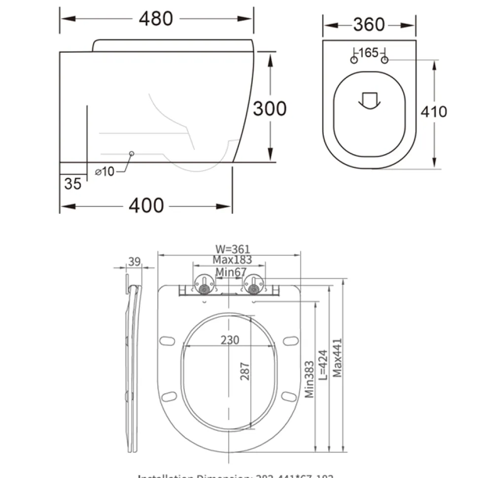 Harbour Clarity Rimless Wall Hung Toilet & Soft Close Seat