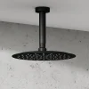 Harbour Clarity Round Shower Head with Ceiling Arm - Matt Black