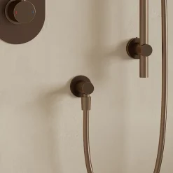 Harbour Clarity Round Wall Outlet & Elbow - Brushed Bronze