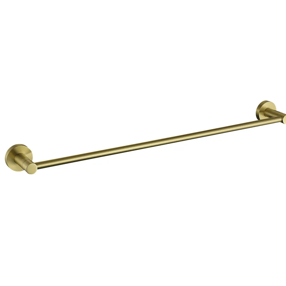 Harbour Clarity Single Towel Rail - Brushed Brass