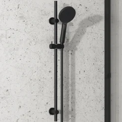 Harbour Clarity Slide Rail Shower Kit with Round Shower Handset & Hose - Matt Black