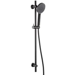 Harbour Clarity Slide Rail Shower Kit with Round Shower Handset & Hose - Matt Black