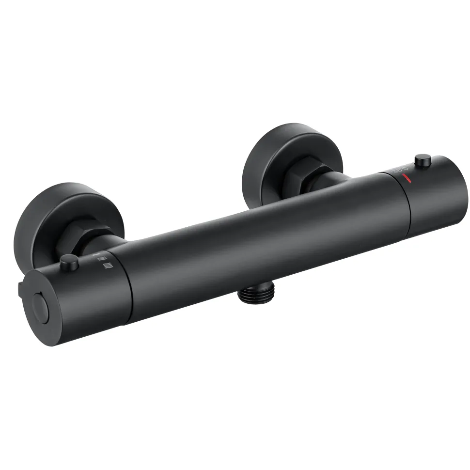 Harbour Clarity Thermostatic Bar Shower Valve - Matt Black
