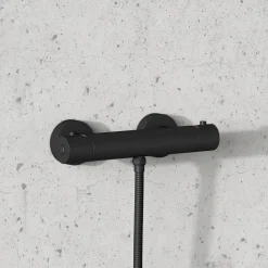 Harbour Clarity Thermostatic Bar Shower Valve - Matt Black