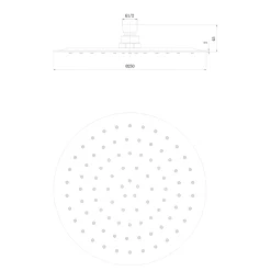 Harbour Clarity Ultra Slim Round Shower Head - 250mm