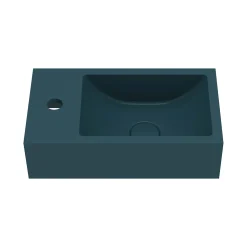 Harbour Concrete 400mm Cloakroom Wall Hung Teal Basin & Frame