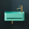 Harbour Concrete 430mm Cloakroom Wall Hung Curved Basin - Seafoam Green