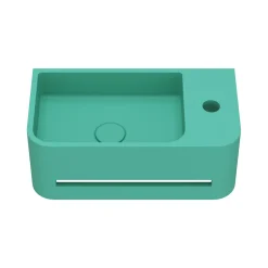 Harbour Concrete 430mm Cloakroom Wall Hung Curved Basin - Seafoam Green
