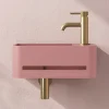 Harbour Concrete 430mm Cloakroom Wall Hung Curved Basin - Dusky Pink