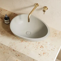 Harbour Concrete 534mm Organic Countertop Basin - Warm Grey