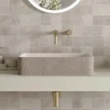 Harbour Concrete 520mm Rectangular Textured Countertop Basin - Pearl Grey