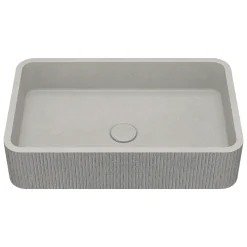 Harbour Concrete 520mm Rectangular Textured Countertop Basin - Pearl Grey