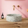 Harbour Concrete 390mm Round Countertop Basin - Natural Terrazzo