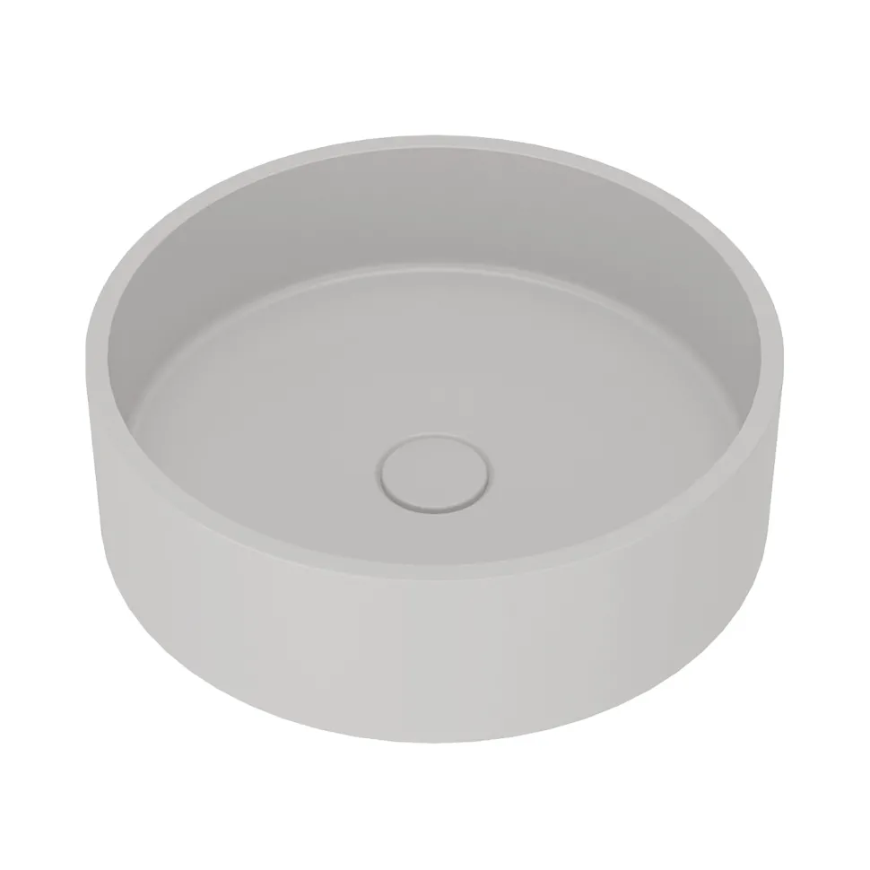 Harbour Concrete 390mm Round Countertop Basin - Concrete Grey