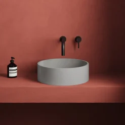 Harbour Concrete 390mm Round Countertop Basin - Concrete Grey