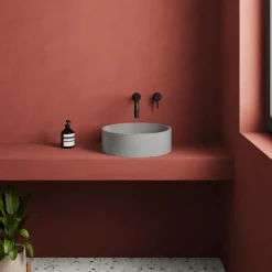 Harbour Concrete 390mm Round Countertop Basin - Concrete Grey