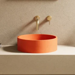 Harbour Concrete 390mm Round Countertop Basin - Burnt Orange
