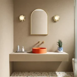 Harbour Concrete 390mm Round Countertop Basin - Burnt Orange