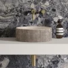 Harbour Concrete 406mm Round Textured Countertop Basin - Pearl Grey