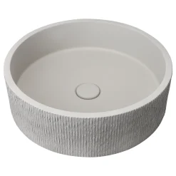 Harbour Concrete 406mm Round Textured Countertop Basin - Pearl Grey