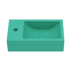 Harbour Concrete 400mm Wall Hung Cloakroom Basin - Seafoam Green