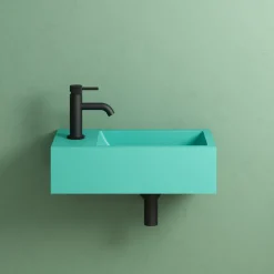 Harbour Concrete 400mm Wall Hung Cloakroom Basin - Seafoam Green