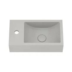 Harbour Concrete 400mm Wall Hung Cloakroom Basin - Concrete Grey