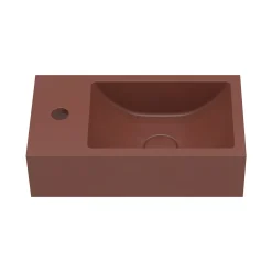 Harbour Concrete 400mm Wall Hung Cloakroom Basin - Brick Red