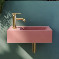 Harbour Concrete 400mm Wall Hung Cloakroom Basin - Dusky Pink