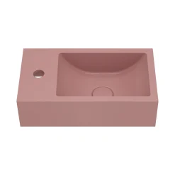 Harbour Concrete 400mm Wall Hung Cloakroom Basin - Dusky Pink