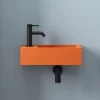 Harbour Concrete 400mm Wall Hung Cloakroom Basin - Burnt Orange